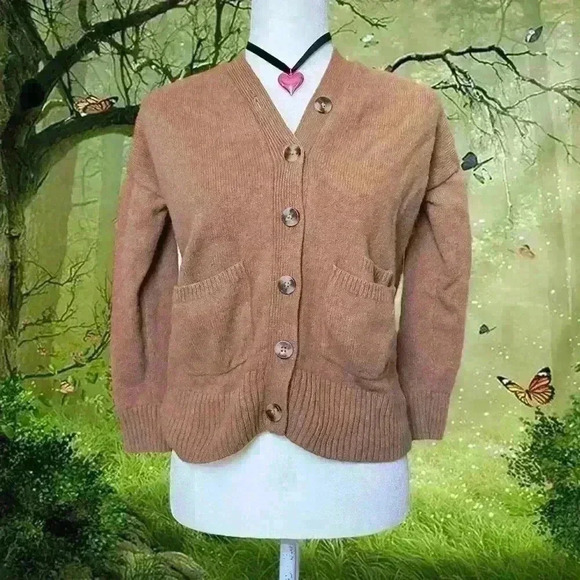 Chocolate Brown Madewell Cashmere Cardigan - Picture 1 of 8